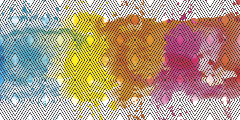 moderný koberec z vinylu viacfarebný geometrický vzor - Tenstickers