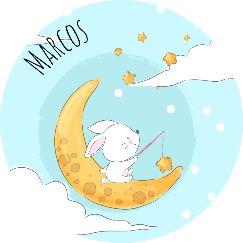 Prispôsobiteľný vinylový koberec s mesiacom a hviezdami - Tenstickers