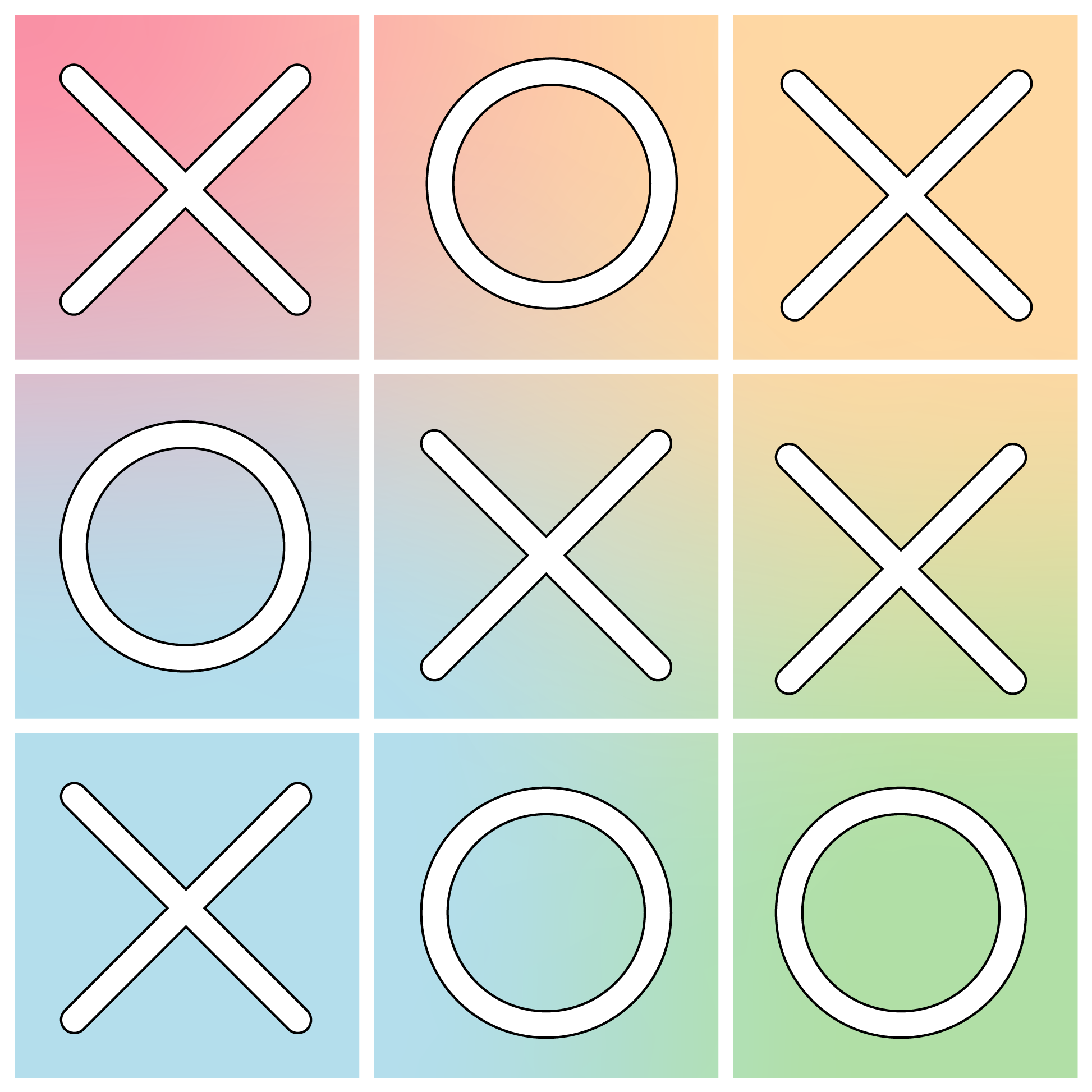 Tic tac toe vinyl koberec hra - Tenstickers