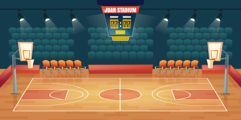 Vinylový koberec, basketbalové ihrisko s menom - Tenstickers