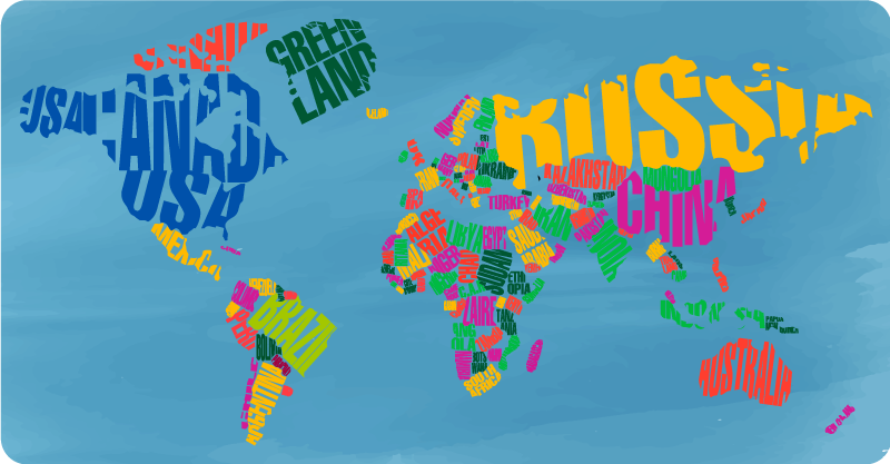 Nádherné farebné krajiny mapa sveta vinyl koberec - Tenstickers