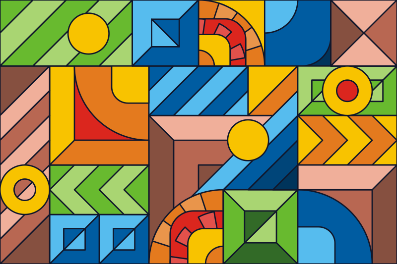 úžasný farebný abstraktný vinylový koberec - Tenstickers