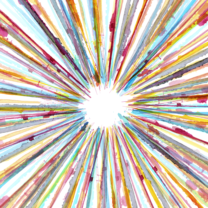 vinylový koberec s geometrickýmy tvarmi žiarivý burst motív - Tenstickers