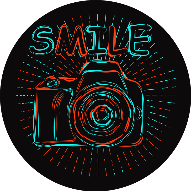 Retro fotoaparát vinyl koberec vintage štýle - Tenstickers