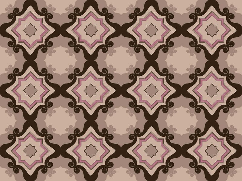 Nádherné barokové dlaždice vintage vinylový koberec - Tenstickers