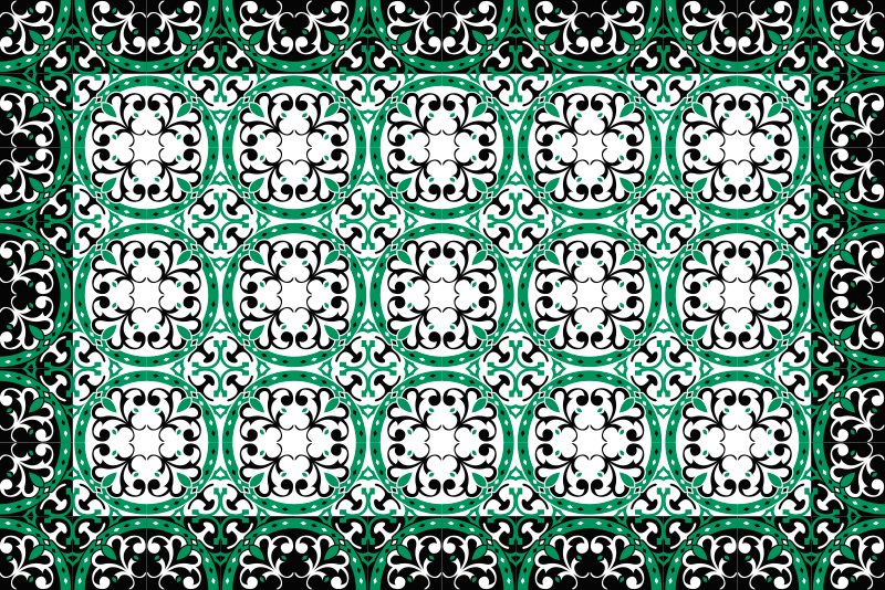 vinylový koberec kachličky zdobená mozaika - Tenstickers