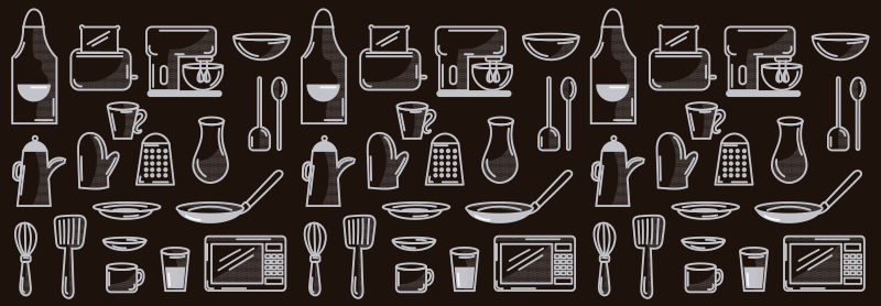 Obdĺžnikové kuchynské náradie moderný vinylový koberec - Tenstickers