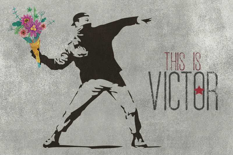 vinylový koberec s menom personalizovaná kytica - Tenstickers