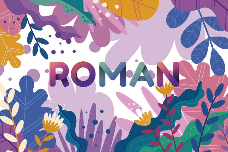 vinylový koberec s menom personalizované botanické - Tenstickers