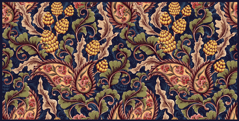 Realistický paisley ilustrácie koberec do obývačky - Tenstickers