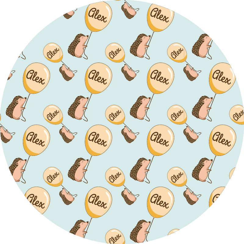 vinylový koberec s menom prispôsobený ježko - Tenstickers