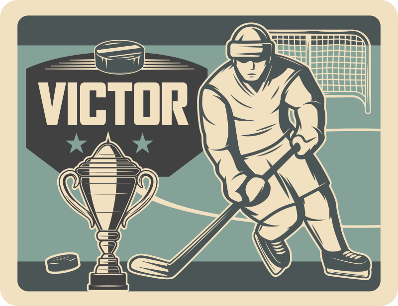 Hokejista s menom detský vinylový koberec - Tenstickers