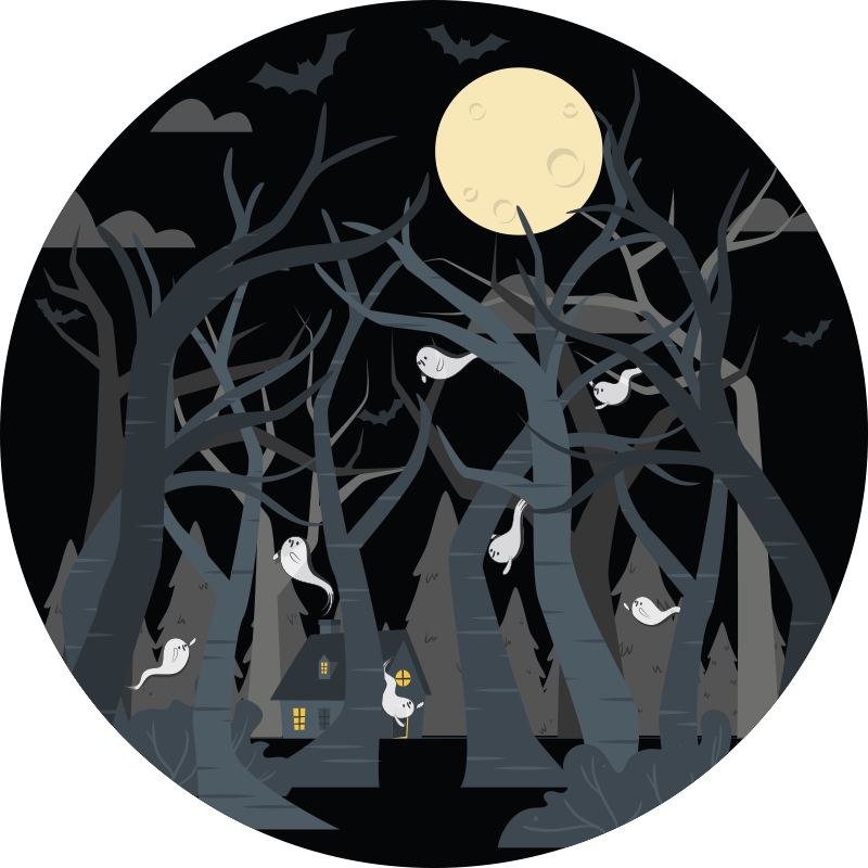 Halloweenský nočný vinylový koberec - Tenstickers