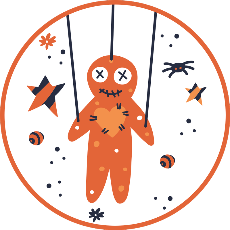 Halloween marionetový vinylový koberec do spálne s úsmevom - Tenstickers