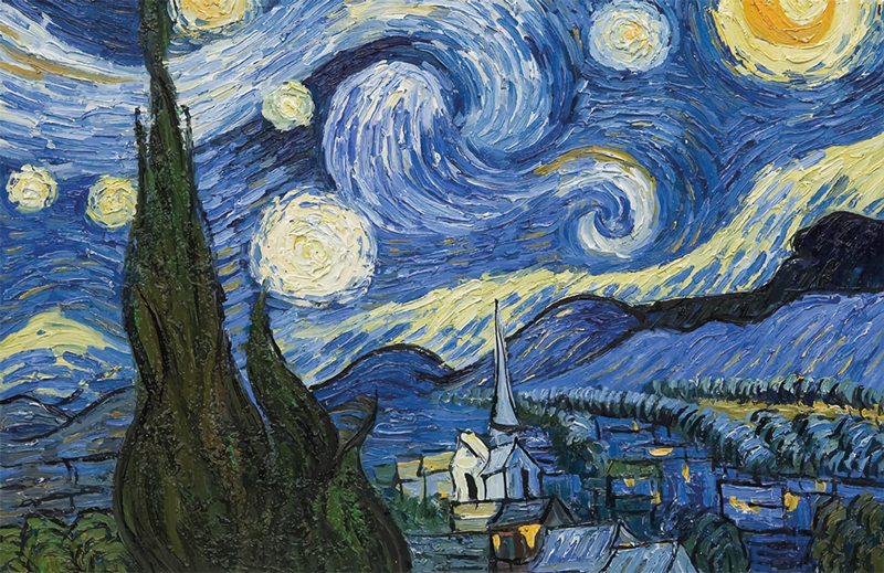 Vinylový koberec van gogh starry night do jedálne - Tenstickers