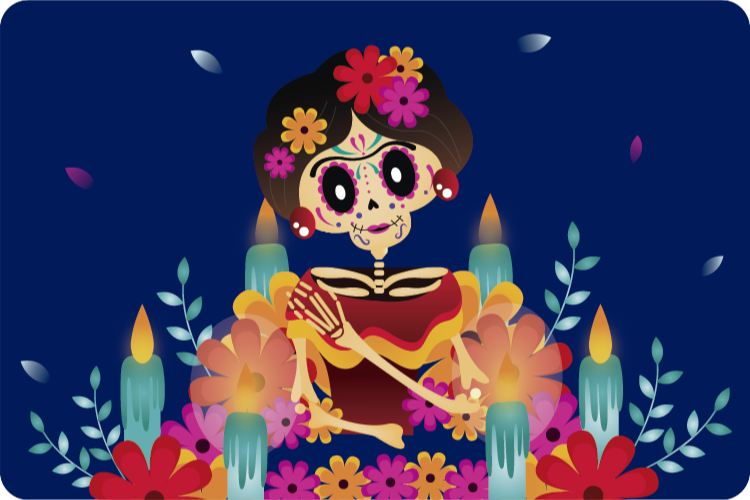 vinylový koberec halloween slávnostná kostra - Tenstickers