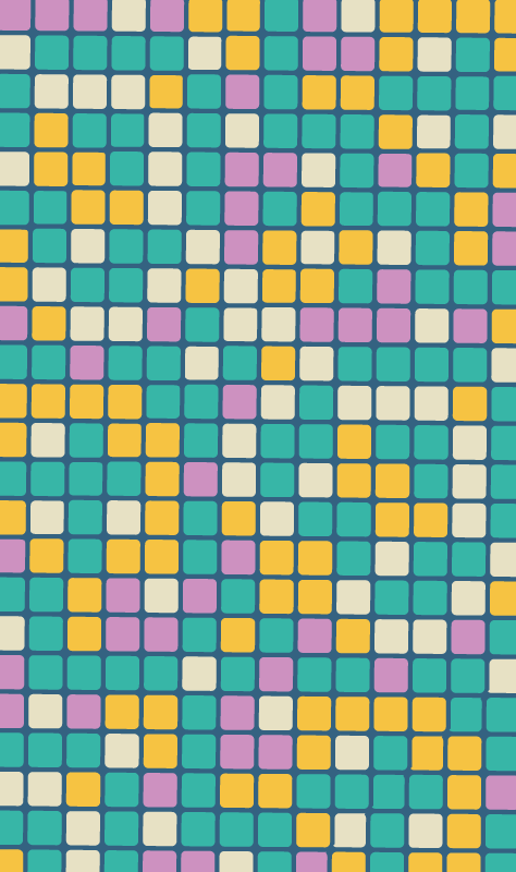 vinylový koberec s geometrickýmy tvarmi farebný vzor mriežky - Tenstickers