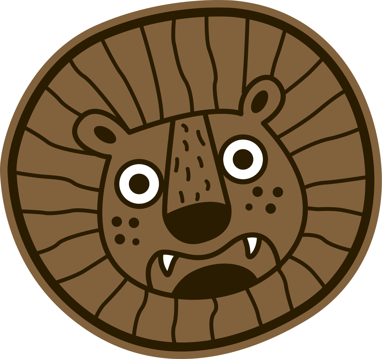 detský vinylový koberec lev kreslený kruh - Tenstickers