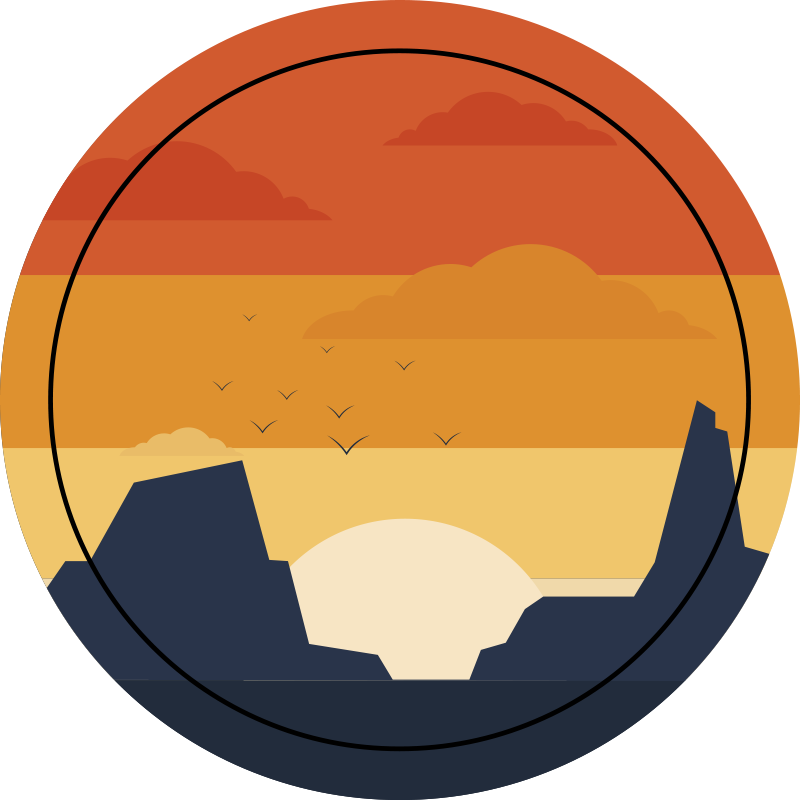 Kruhový koberec západného západu slnka - Tenstickers