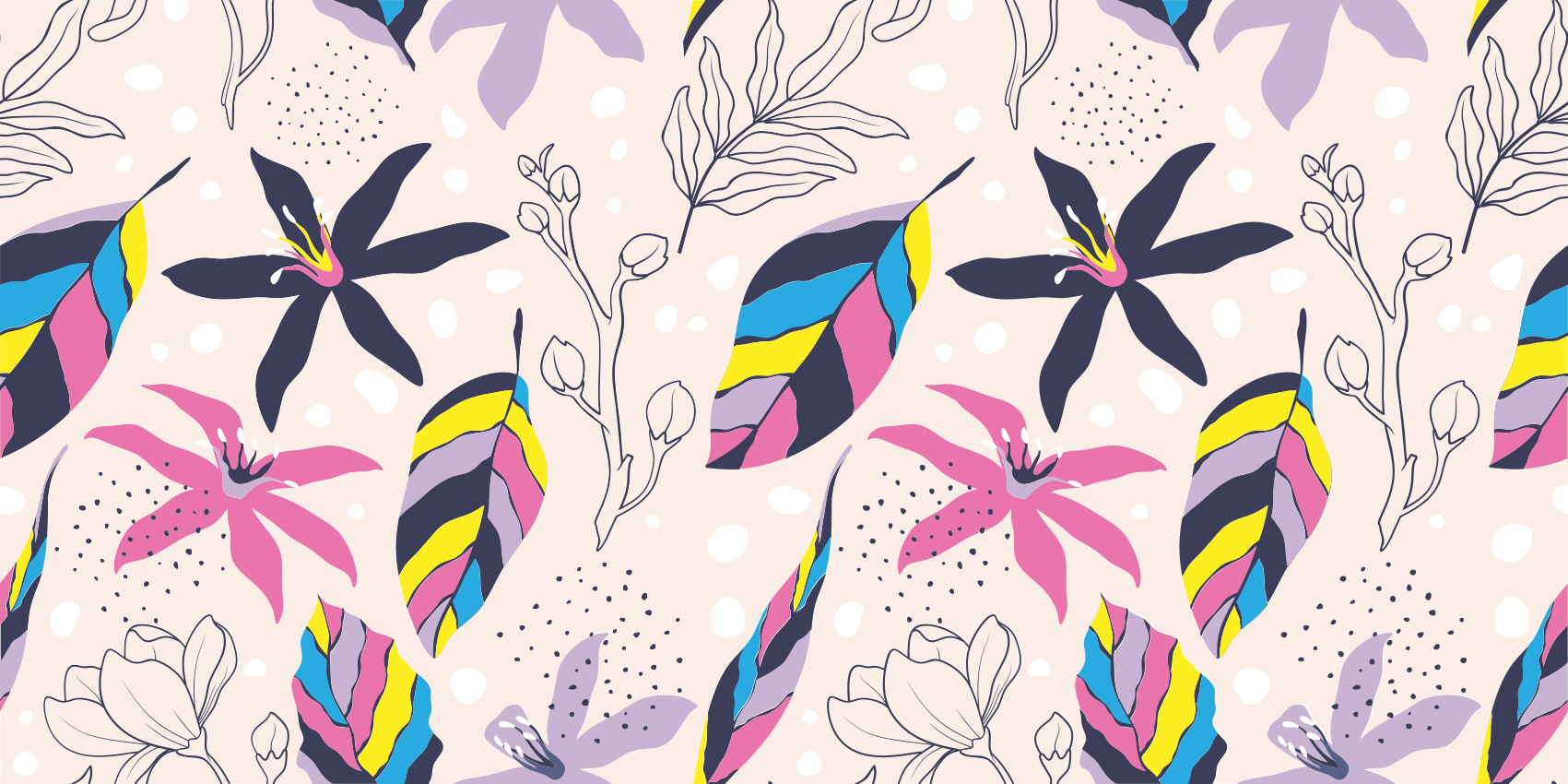 vinylový koberec s kvetmi kvetinová fantázia - Tenstickers