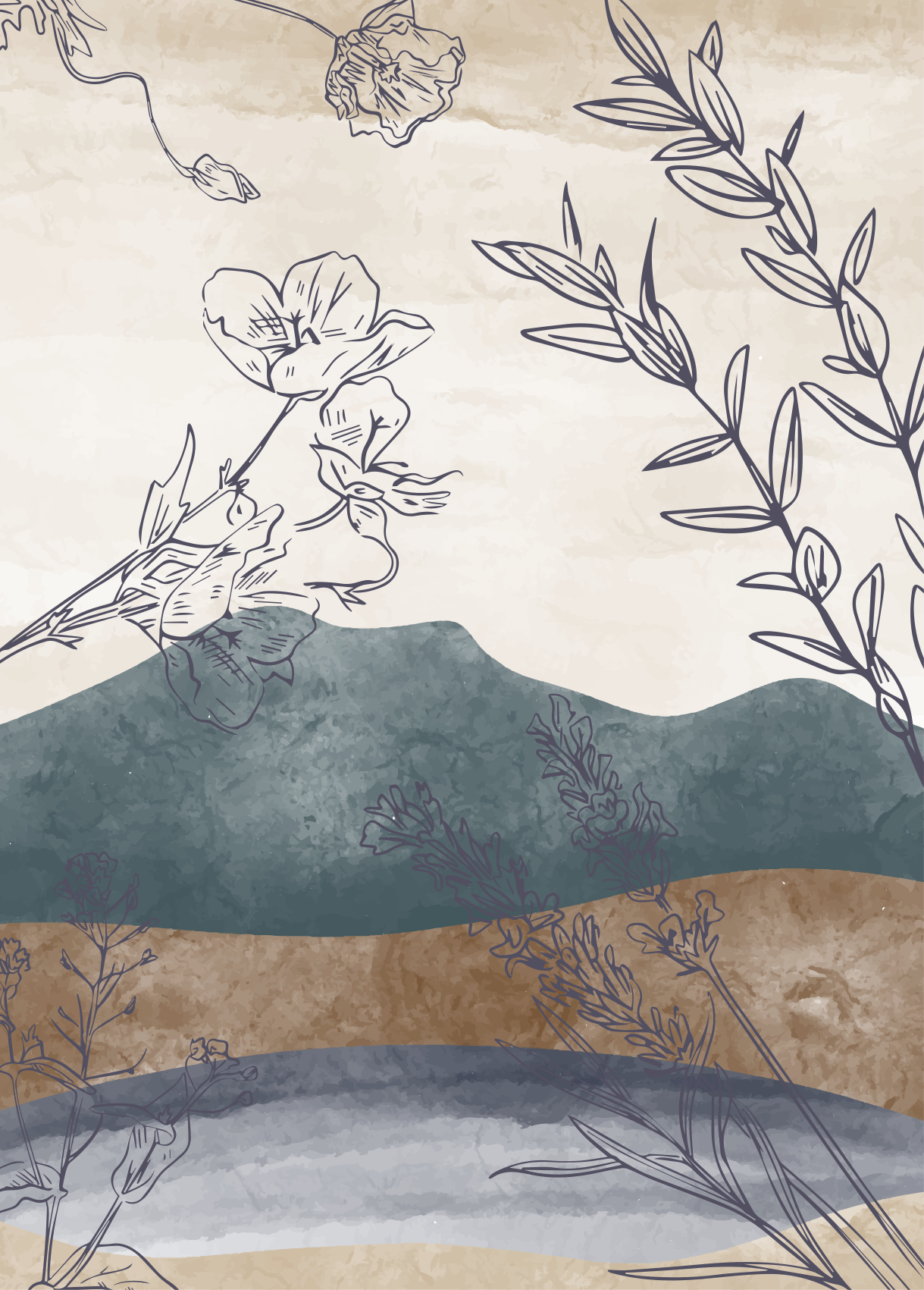 Maľovaný prírodný kvetinový koberec - Tenstickers