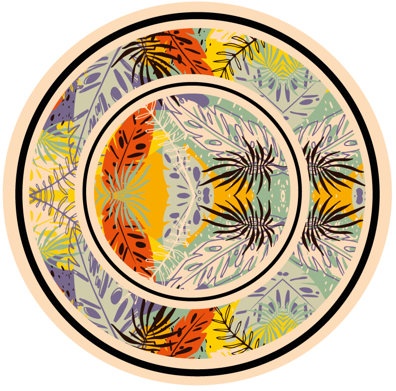 Kruhová koruna listov kvetinový koberec - Tenstickers