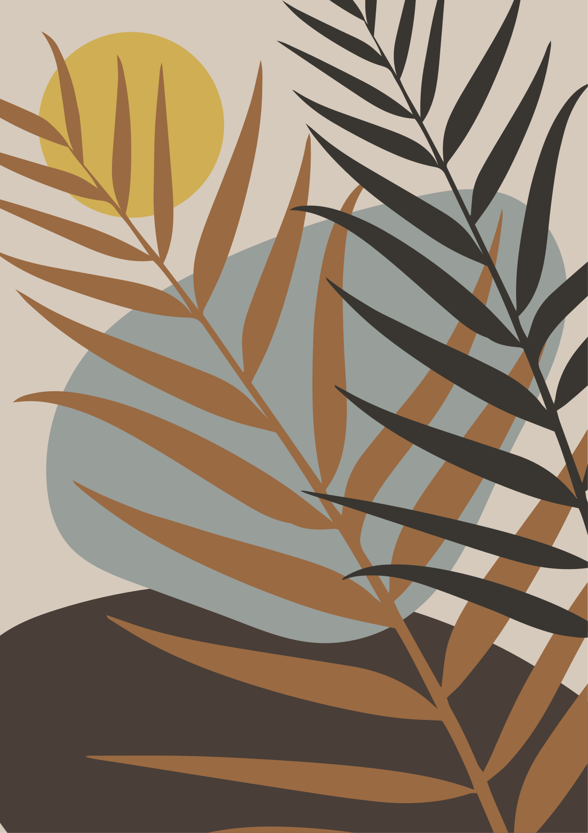 Elegantný koberec do obývacej izby s tropickým vzorom - Tenstickers