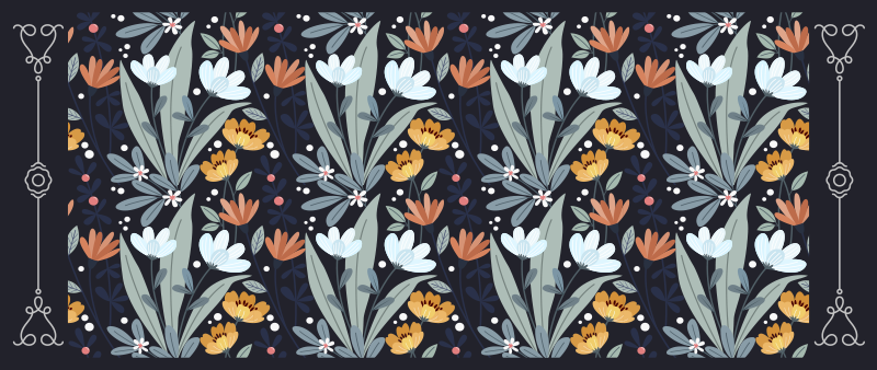 vinylový koberec s kvetmi kvetinový aranžmán vzor - Tenstickers