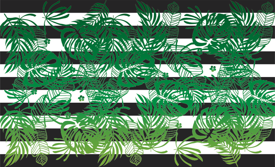 Vinylový koberec pruhovaná monstera rastlinná príroda - Tenstickers