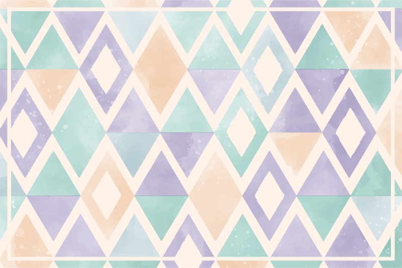 Vinylový koberec s geometrickými tvarmi pastelová paleta - Tenstickers