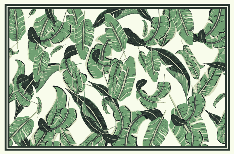 Obrie palmové listy kvetinový koberec - Tenstickers