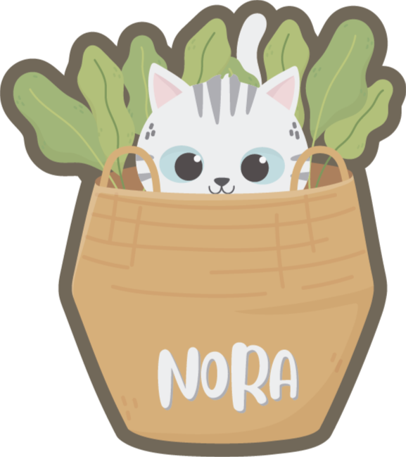 vinylový koberec s menom personalizovaná mačka - Tenstickers