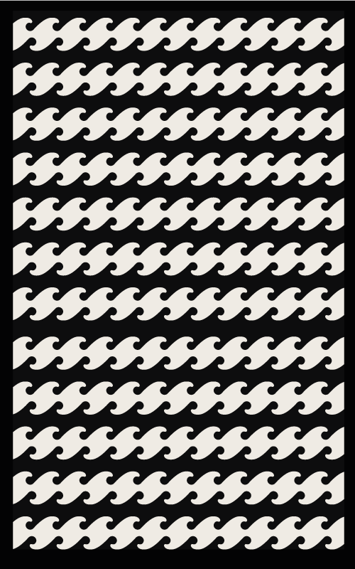 Neobvyklý tvar čiernobiely vinylový moderný koberec - Tenstickers