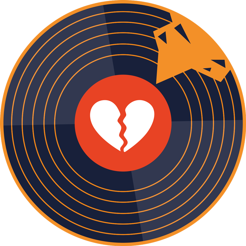 Vinylový moderný koberec so zlomeným srdcom - Tenstickers