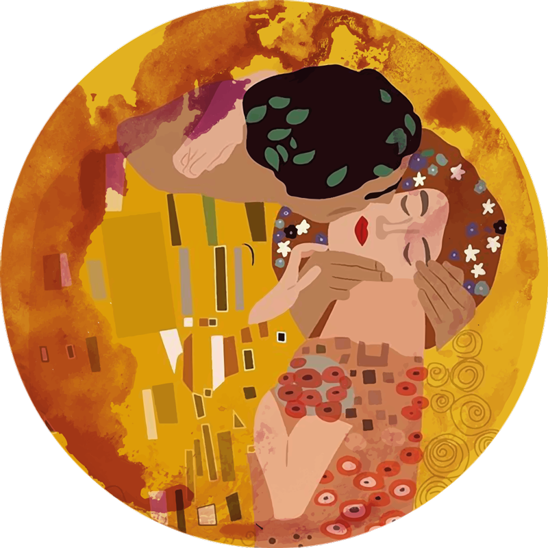Vinylový koberec klimtov bozk - Tenstickers