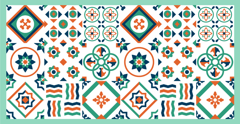 Rôzne farebné dlaždice vzor dlaždice koberec - Tenstickers