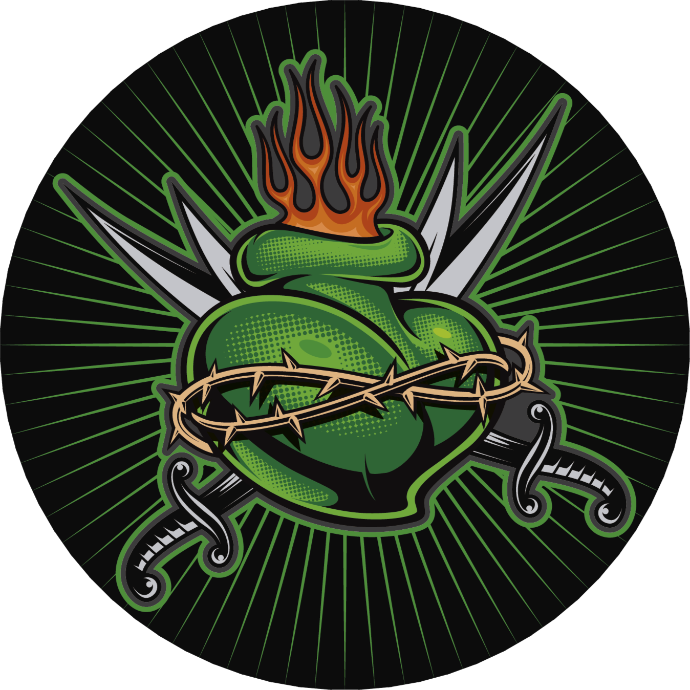 detský vinylový hry ohnivý meč srdce - Tenstickers