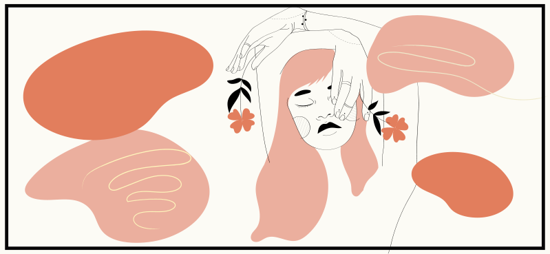 vinylový koberec minimalisticky abstraktné umenie tváre - Tenstickers