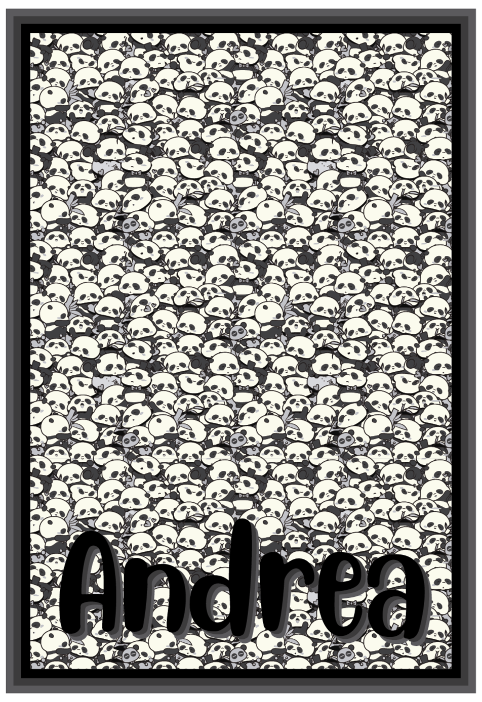 vinylový koberec s menom personalizované pandy - Tenstickers
