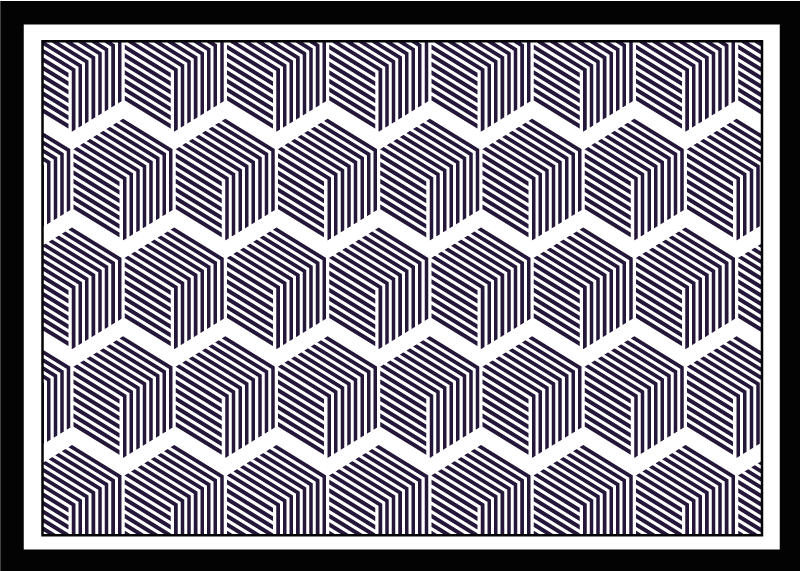 vinylový koberec s geometrickýmy tvarmi kubistický kontrast - Tenstickers