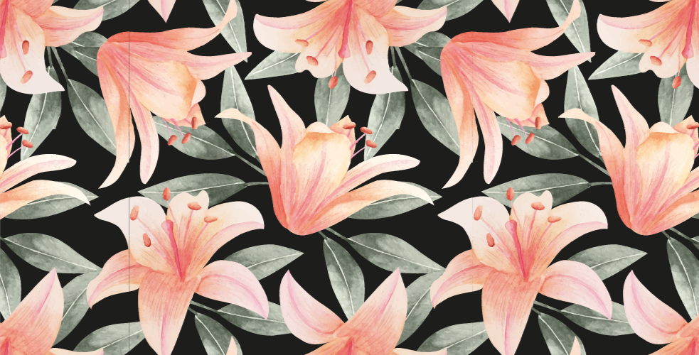 Retro farebný kvetinový koberec - Tenstickers