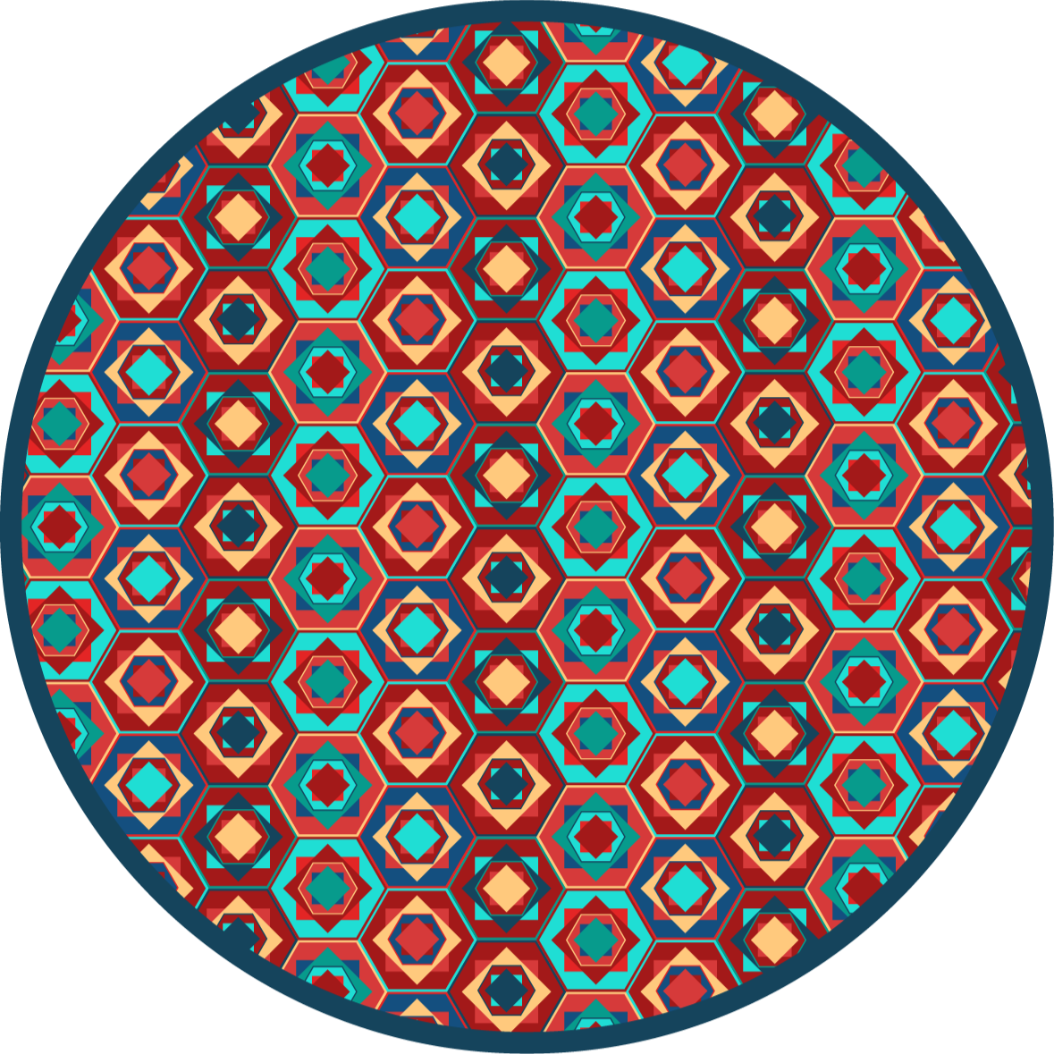 Vinylový koberec s geometrickými tvarmi harmonický kruh - Tenstickers