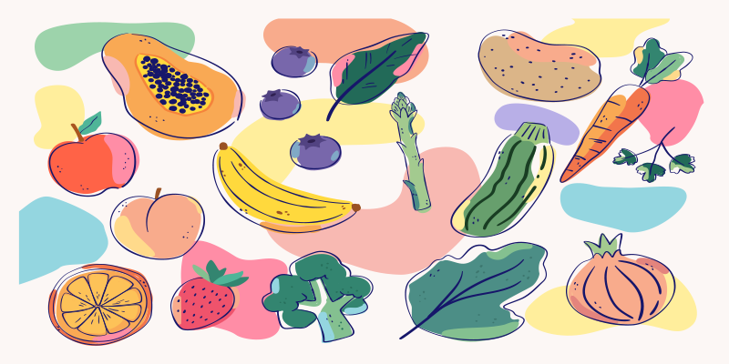 Farebné ovocie. Kuchynská dlažba - Tenstickers