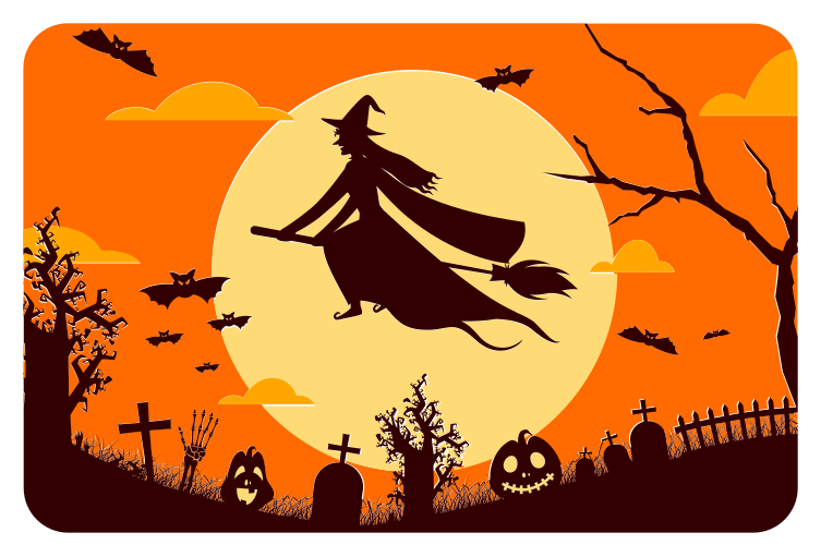 Lietajúce čarodejnícke halloweenske koberce - Tenstickers