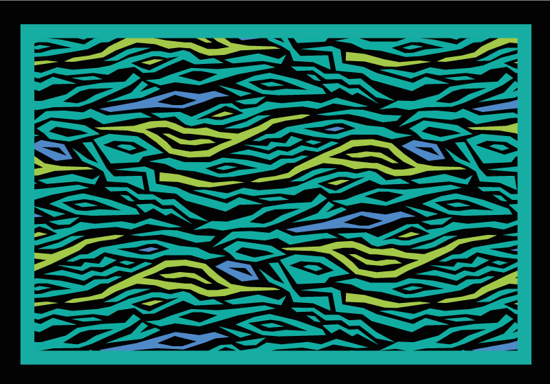 Neónový modrý zebrový koberec so zvieracou potlačou - Tenstickers