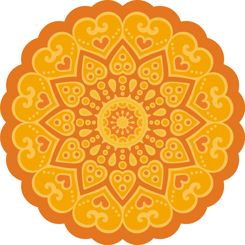 Oranžová mandala vinylový koberec mandala - Tenstickers