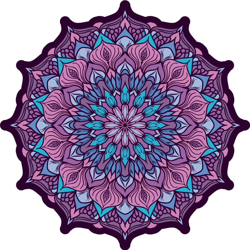 Boho mandala vzor mandala vinylový koberec - Tenstickers