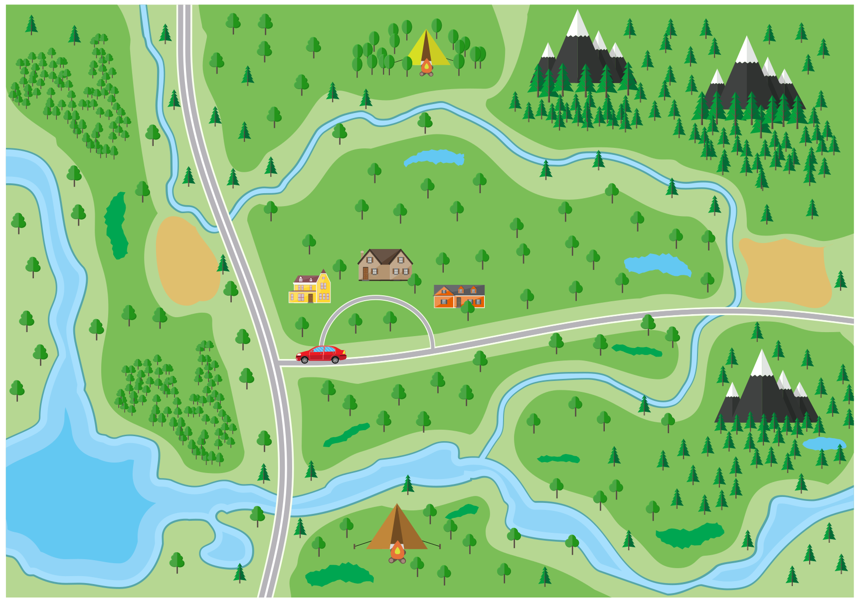 vinylový koberec cesty interaktívne ihrisko - Tenstickers