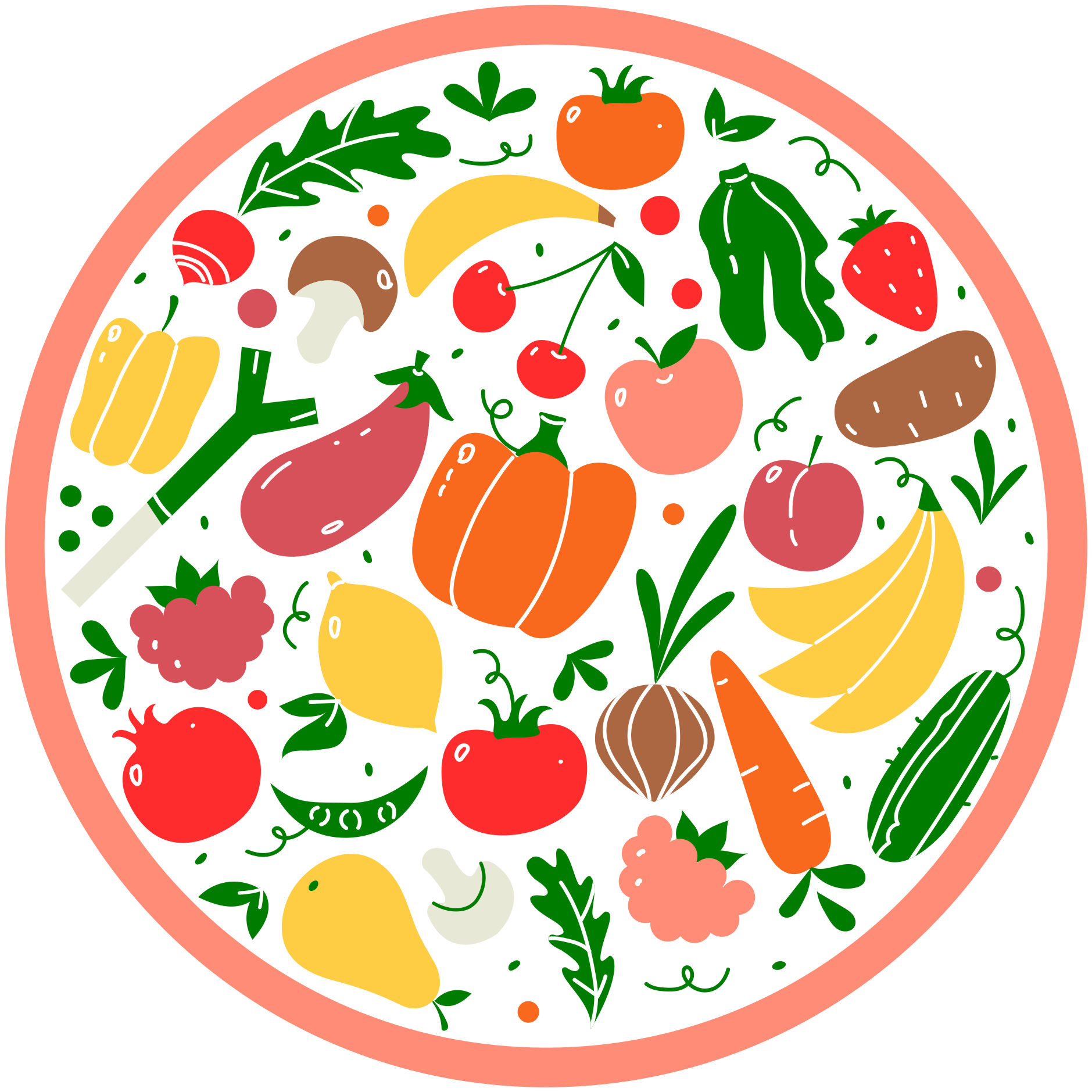 vinylový koberec s kvetmi farebný ovocný motív - Tenstickers