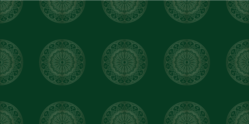 Zelený vinylový koberec so vzorom mandaly - Tenstickers